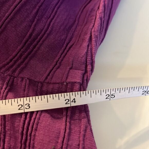 Cj Banks purple snap front top w/ mid-length sleeves & two front pockets size 2X - Picture 10 of 11